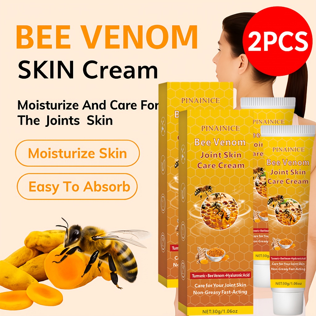Image of Buy 1 Get 1 Free Bee Venom Joint Skin Care Cream: Turmeric 30g. For Knees Skin, Elbows Skin, And Body. Suitable For Middle-aged, Elderly, And Sports Enthusiasts. Non-irritating.