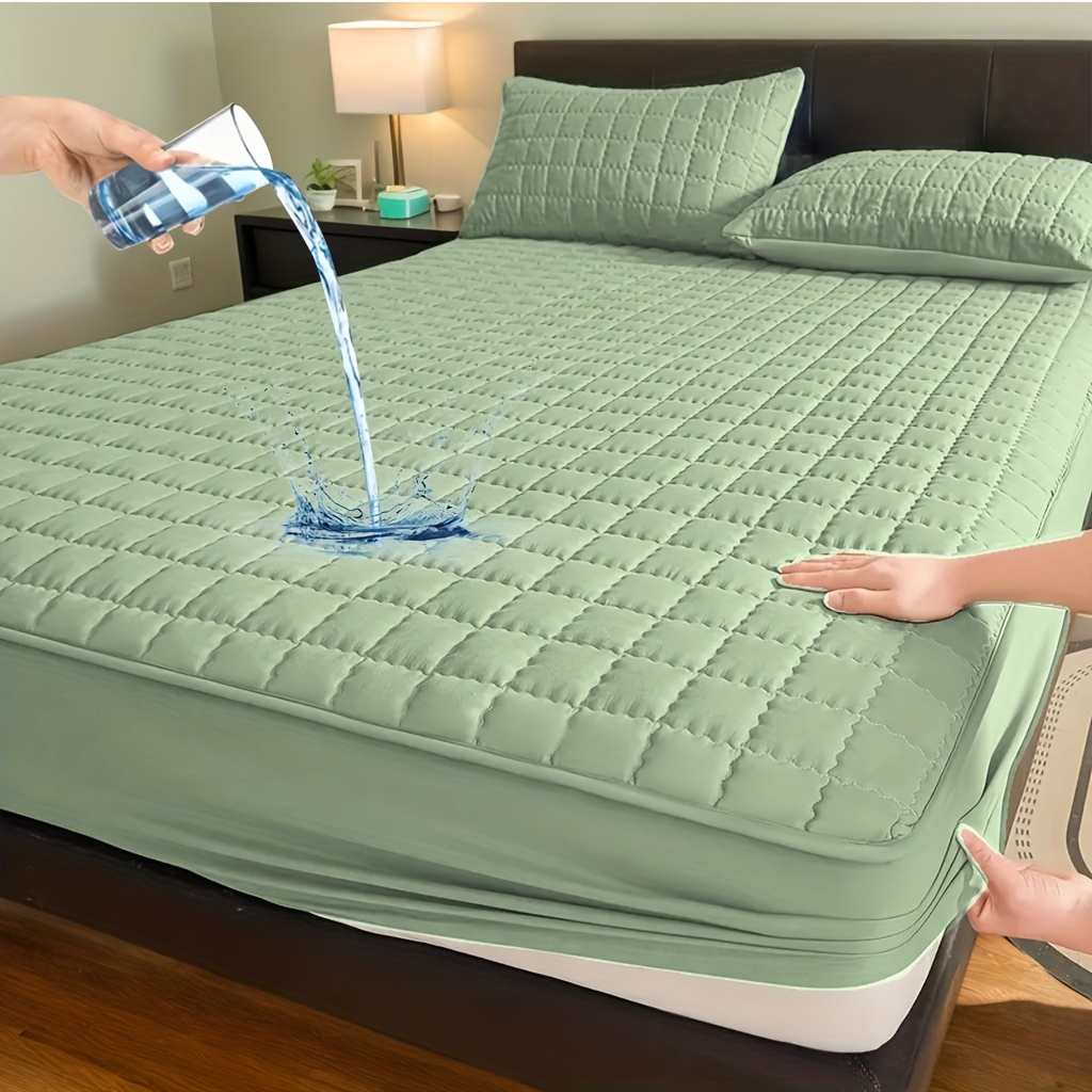 TEMU 1pc High Quality Fitted Mattress Protector Sheet, Full Coverage Bedding Cover With & Machine Washable; For Single/twin/full Bed Sizes (30cm Deep