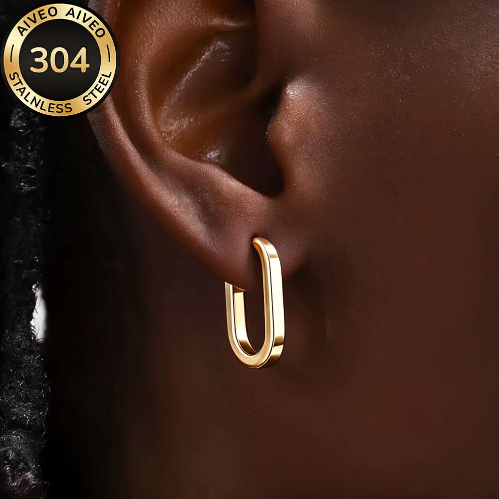 Women's Golden Plated Stainless Steel Earrings, Versatile