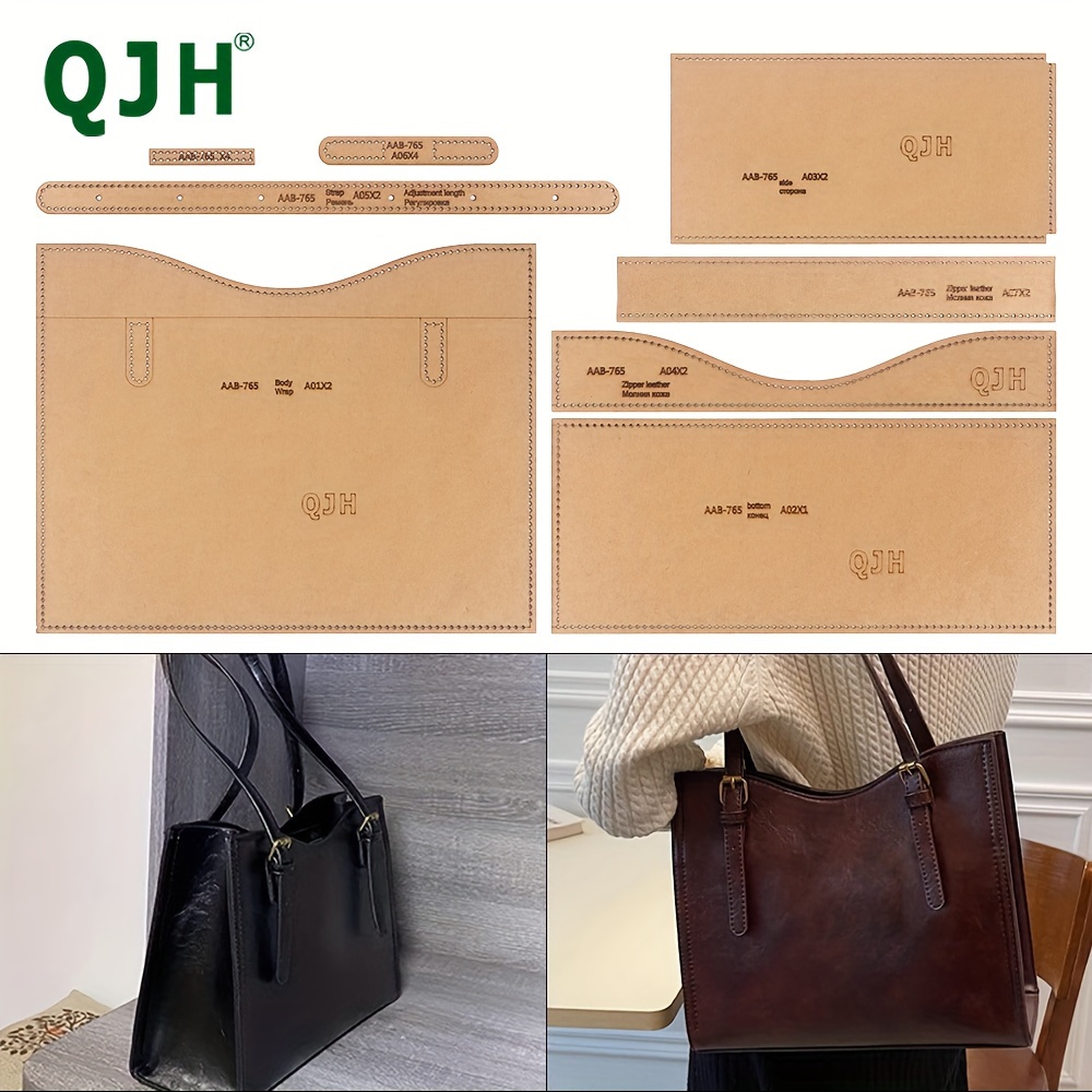 

Diy Leather Shoulder Bag Kraft Paper Template Set - 1set Handcrafted Business Handbag Pattern , Retro Design Leathercraft Mold Kit