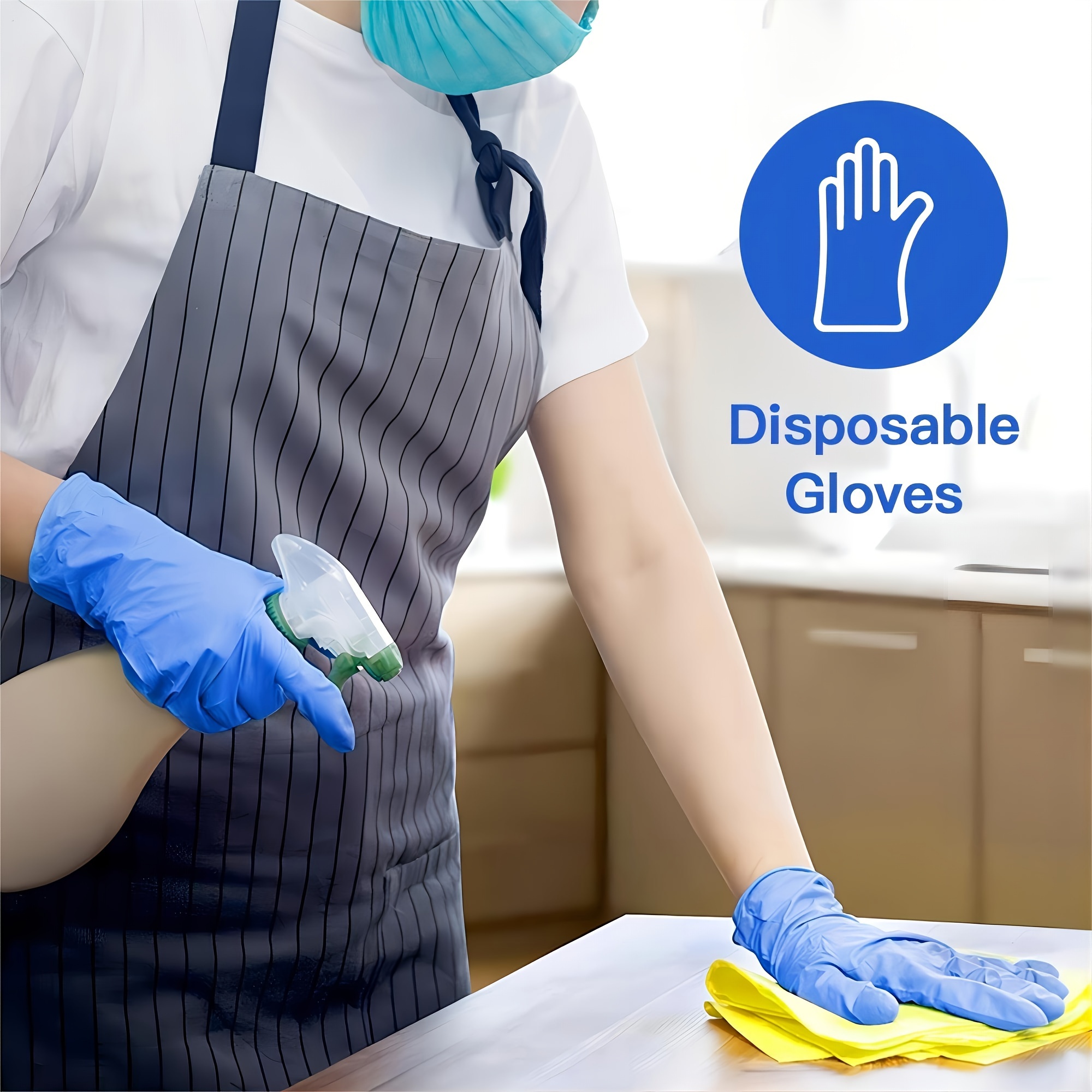 2 100pcs blue nitrile gloves powder free latex free   household cleaning supplies gloves nitrile gloves home kitchen supplies   nitrile disposable gloves cleaning supplies waterproof gloves suitable for kitchen cleaning tattoo hair dyeing   salon cleaning supplies household gadgets details 1