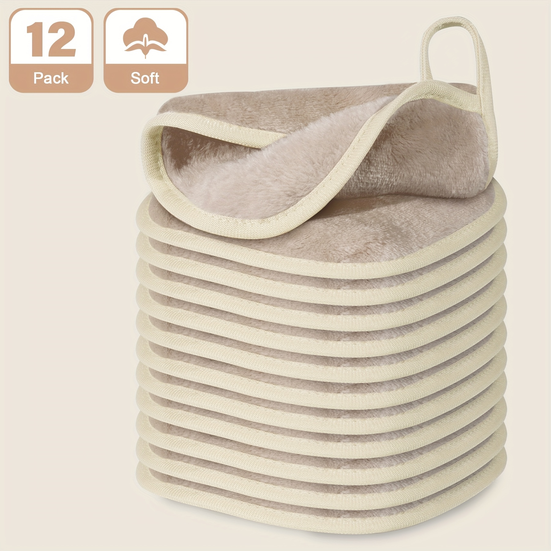 12pcs Reusable Microfiber Makeup Removing Cloths - Quick-dry Soft Cleansing Towels Suitable For Types (sensitive, Sensitive With , Dry) - Gentle Daily Skincare &