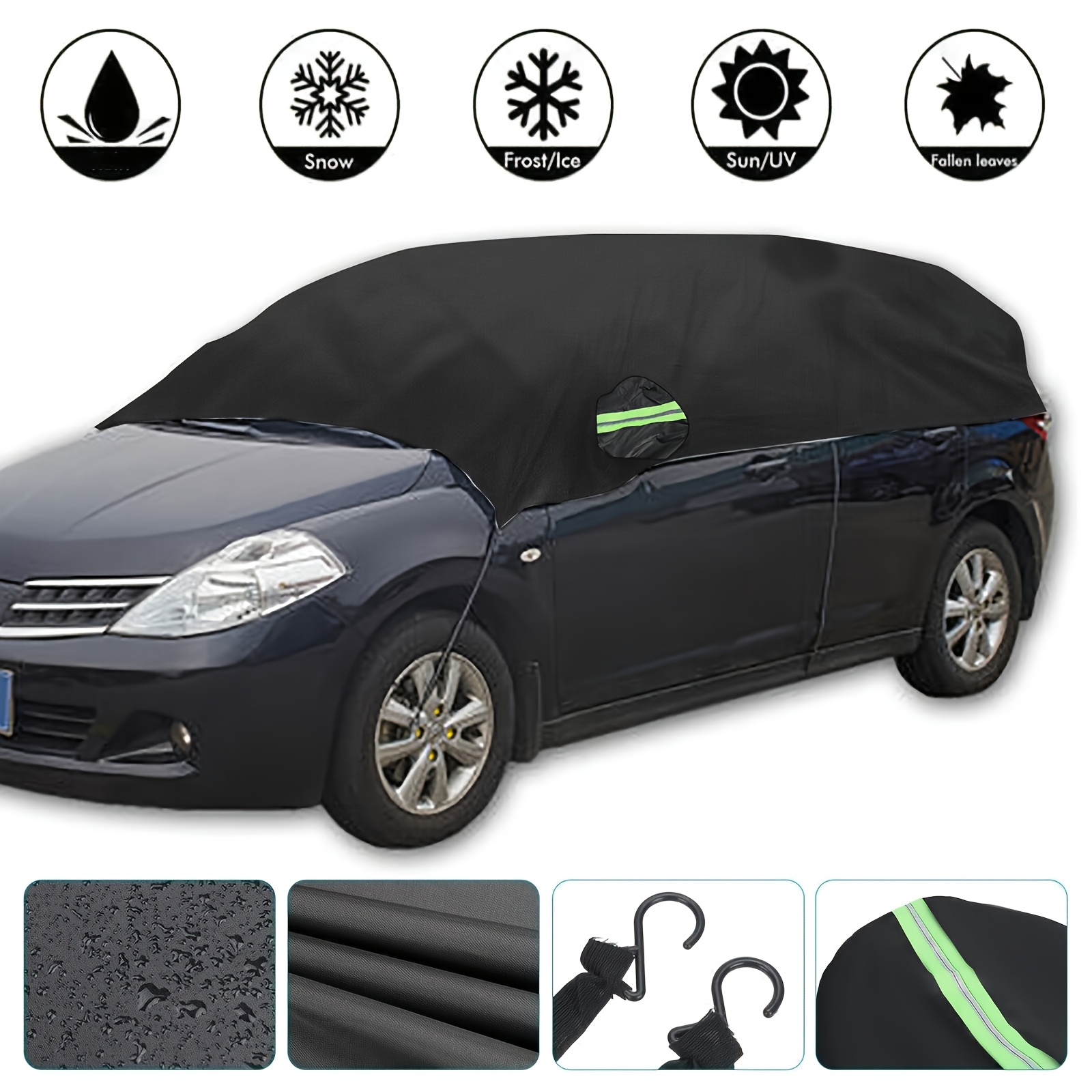 

190t Car Cover Half Windshield Cover Outer Waterproof Sunshade Suitable For Suv Off-road Vehicles