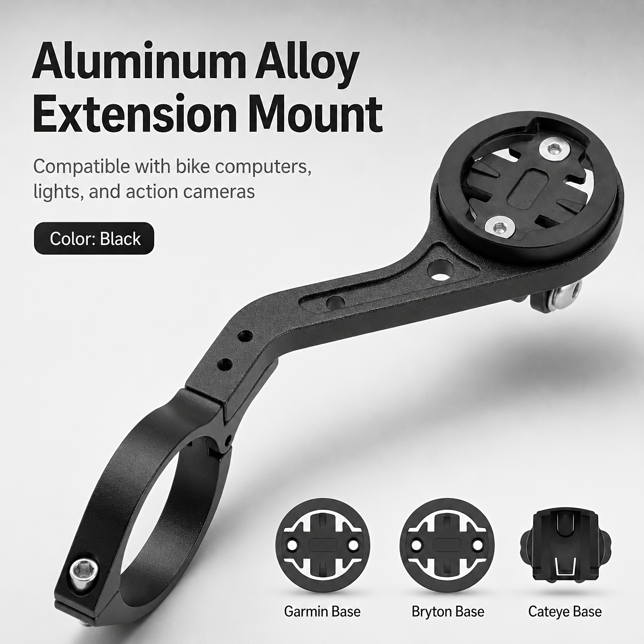 TEMU Jcsp For Bicycle Aluminum Alloy Speedometer Bracket, All Aluminum Alloy Bracket, Used To Install Cameras, Speedometers, And For Bicycle Lights,