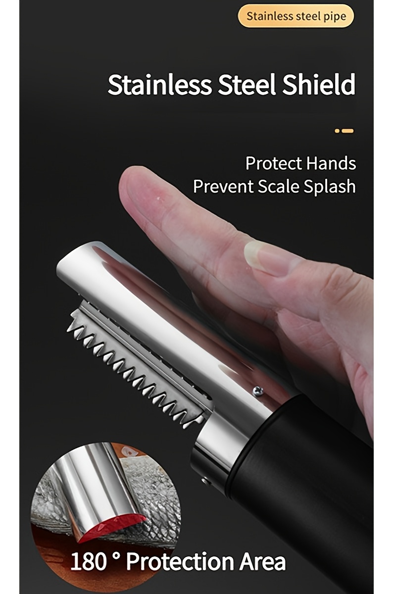 practical fish scale remover seafood scaler wireless portable scaler fish scaling tool a must have for removing fish scales suitable for commercial and home use Product details 3