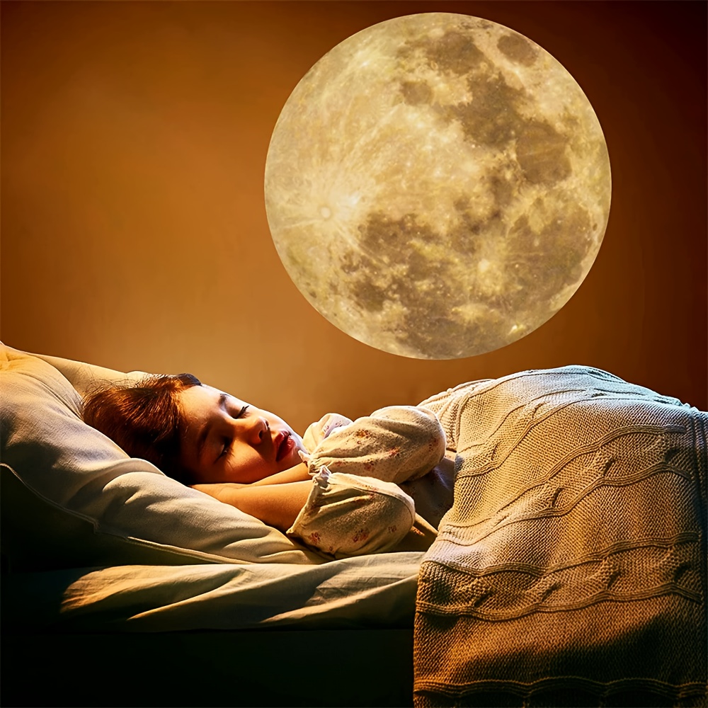 Lámpara de proyección LED planetaria de luna, 1 pieza/3 piezas lámpara de luna con inserto amarillo, blanco y azul. Lámpara de proyección de luna roja, luna de sangre de Halloween, lámpara de proyección portátil con interfaz USB para techo de dormitorio, fondo fotográfico, creador de ambiente lindo - Imagen 2