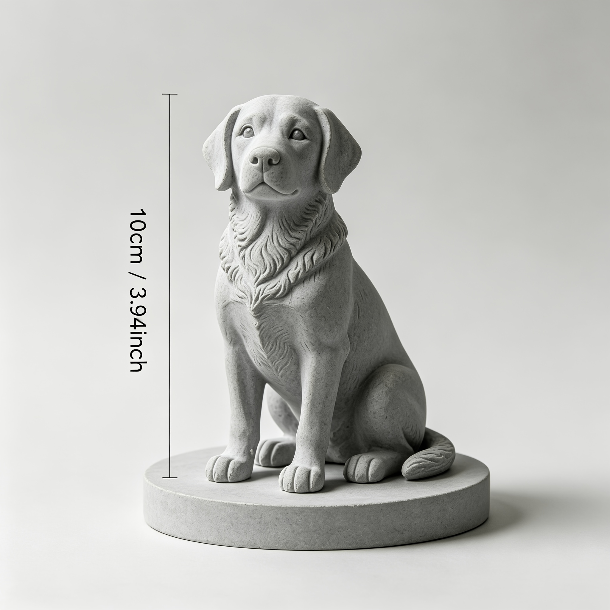 TEMU Personalized Dog Portrait Statue And Bust, 1:1 From Your Real Photo, 10cm/ 3.94 Inches, Classical Stone 3d Printed, Handcrafted , Shelf And