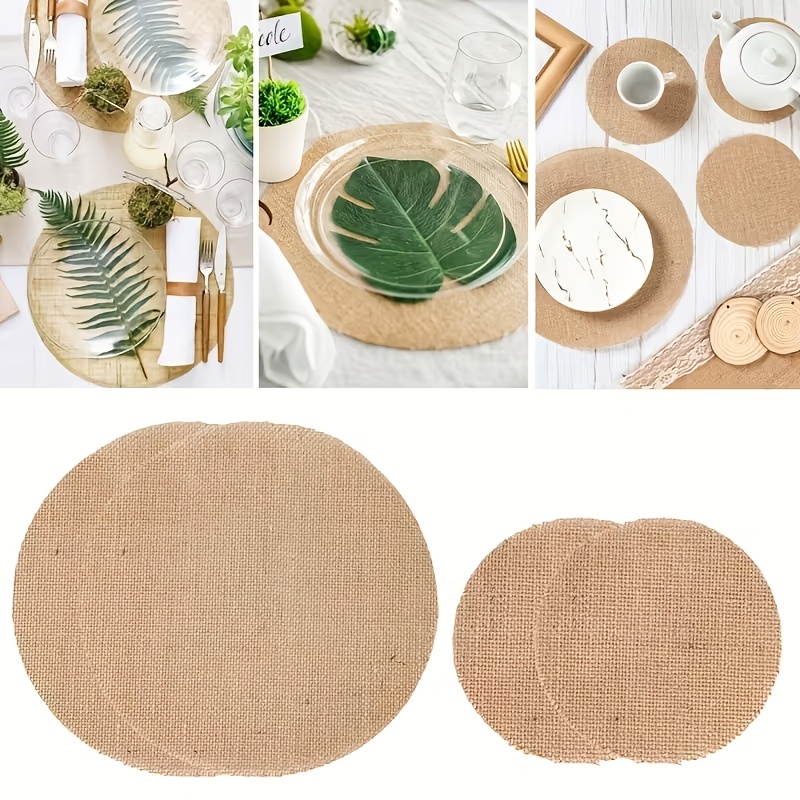 Image of Multiple Pcs Placemats Round 33cm Durable Fashionable Suitable For Table Decoration Wedding Party Birthday Scene Arrangement Decor Items Tableware Protection Table Accent Placemats