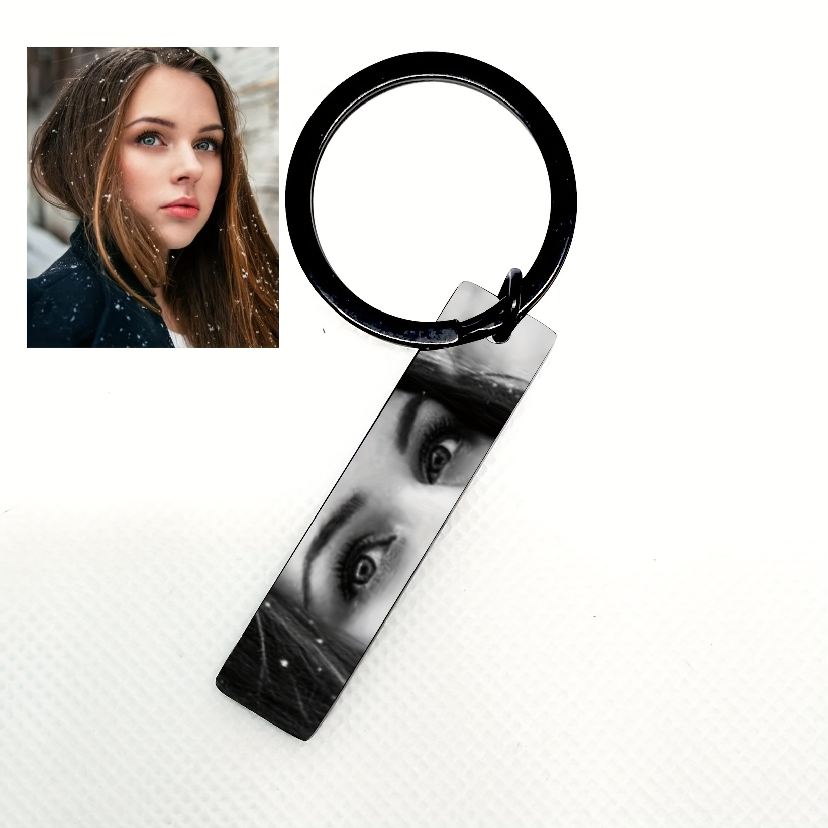 

Custom Double-sided Photo Keychain, Personalized Gift For Him/her - Father's Day Or Valentine's - Unique Engraved Picture & Text, Family, , Friends, Colleagues, Pet Tags