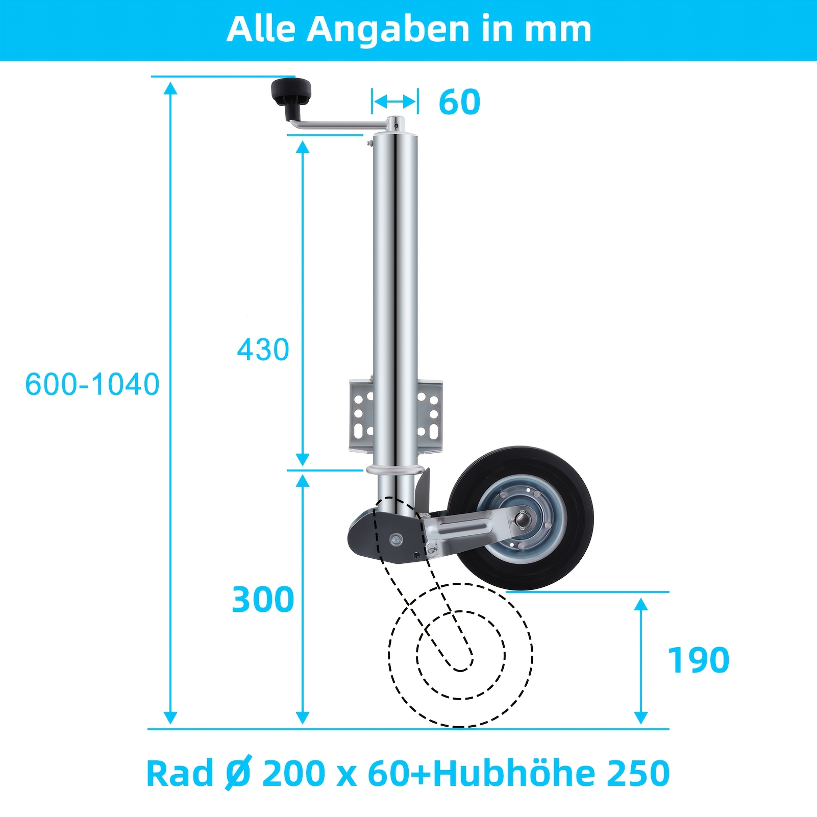 TEMU 8-inch Trailer Wheels, Trailer Wheels, Load Capacity 400kg, Solid Rubber Tires, Alloy Steel Construction, Sturdy And Wear-resistant