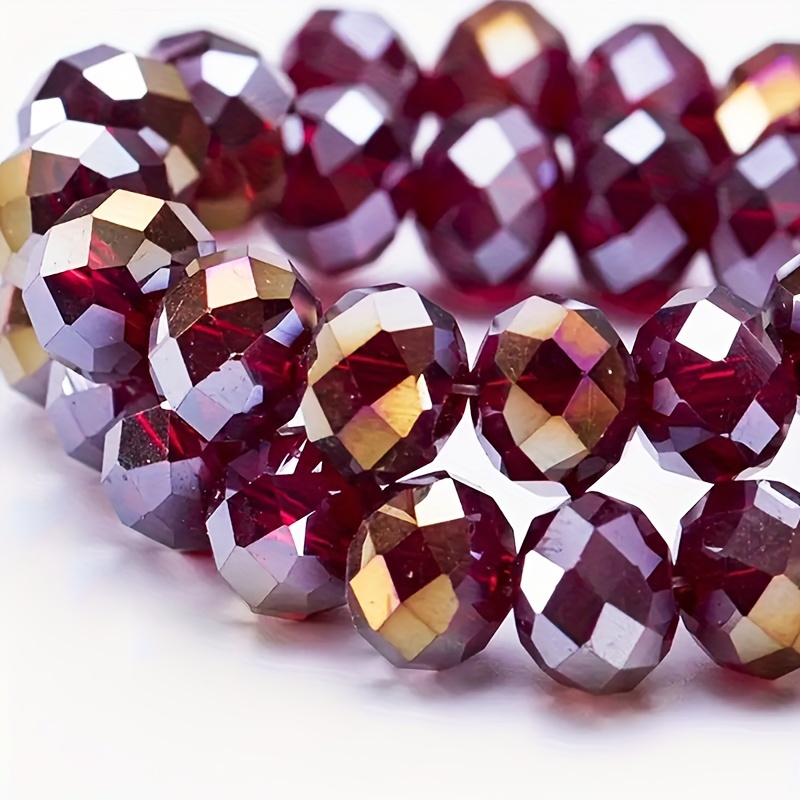 

Red Crystal Beads 4/6/8mm - Sparkling Glass Loose Beads With Holes, 110/80/60pcs For Making, Handcrafted Bracelets & Necklaces Craft Supplies