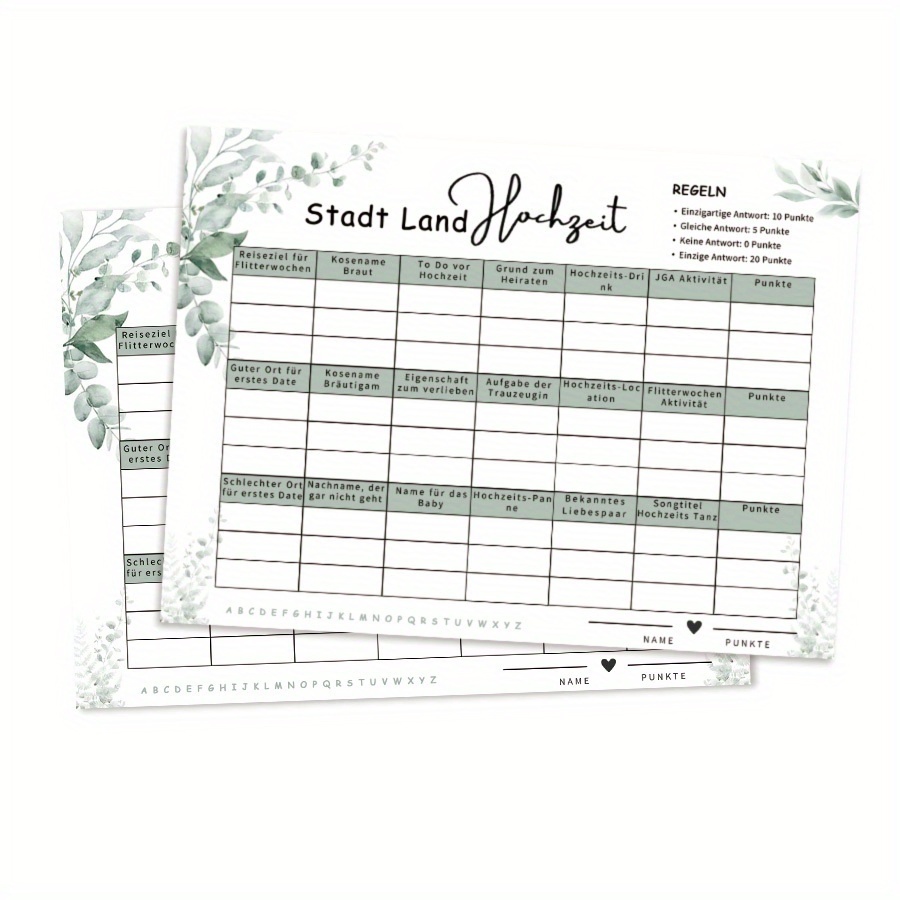 Image of 20pcs Of German Wedding Cards For City And Countryside Wedding Games, Suitable For Wedding Parties And Gatherings, Featuring Fun Question Cards For Games, For Wedding Parties, And Party Decorations