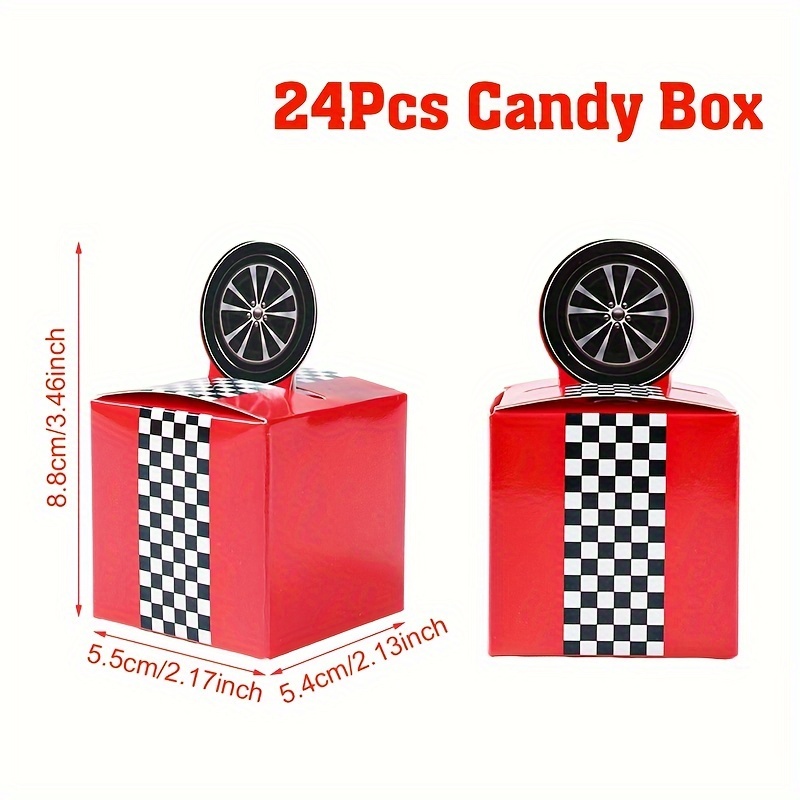 TEMU Regalo para Ella/Él 24 piezas, 3D con Tema de Carreras, de Regalo con Diseño de Carreras , de Empaque de Regalo, Decoración para de Bebé,