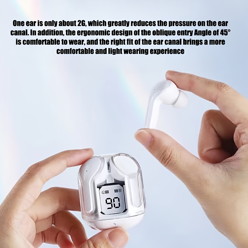Wireless Headphones, Enjoy Immersive Gaming Experience, LED Display Transparent Cockpit Design, Long Life Battery for Lasting Endurance
