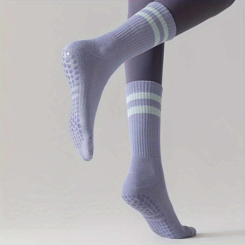Chaussettes De Yoga Antidérapantes - Lot De 4 Paires Colorées - Coton Respirant - Taille Unique