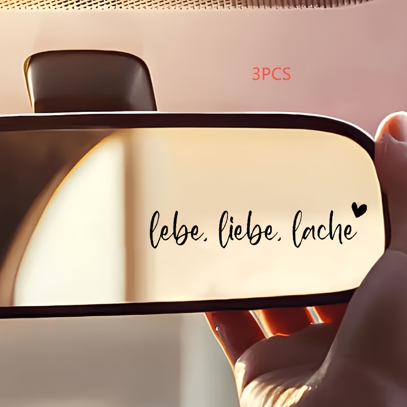 3pcs/6pcs Live Love Laugh Car Mirror Sticker Live Love Laugh Inspirational German Quotes Water Cup Sticker Computer Laptop Sticker Refrigerator Sticker Car Sticker Glass Window Sticker