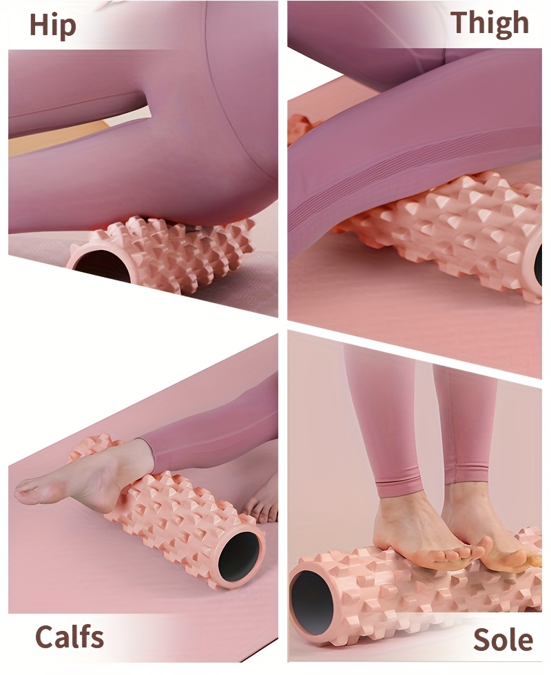 A Set of 2 Large High-Density Foam Rollers That Effectively Assist in Body Shaping, Made of EVA Material, Featuring a 3D Wolf Tooth Design for Yoga, Suitable for Home Fitness Relaxation, Gym Massage, And Office Sitting Relief