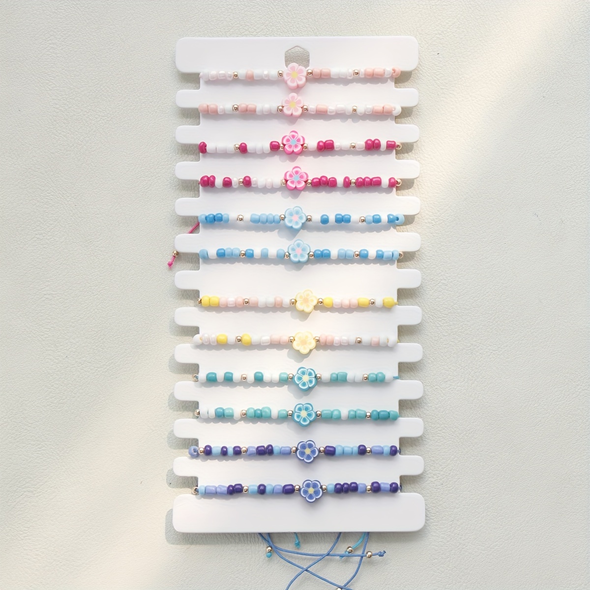 12pcs Multicolor Cherry Clay Bead Beads Vacation Cute Girly Adjustable Size Anklet Set