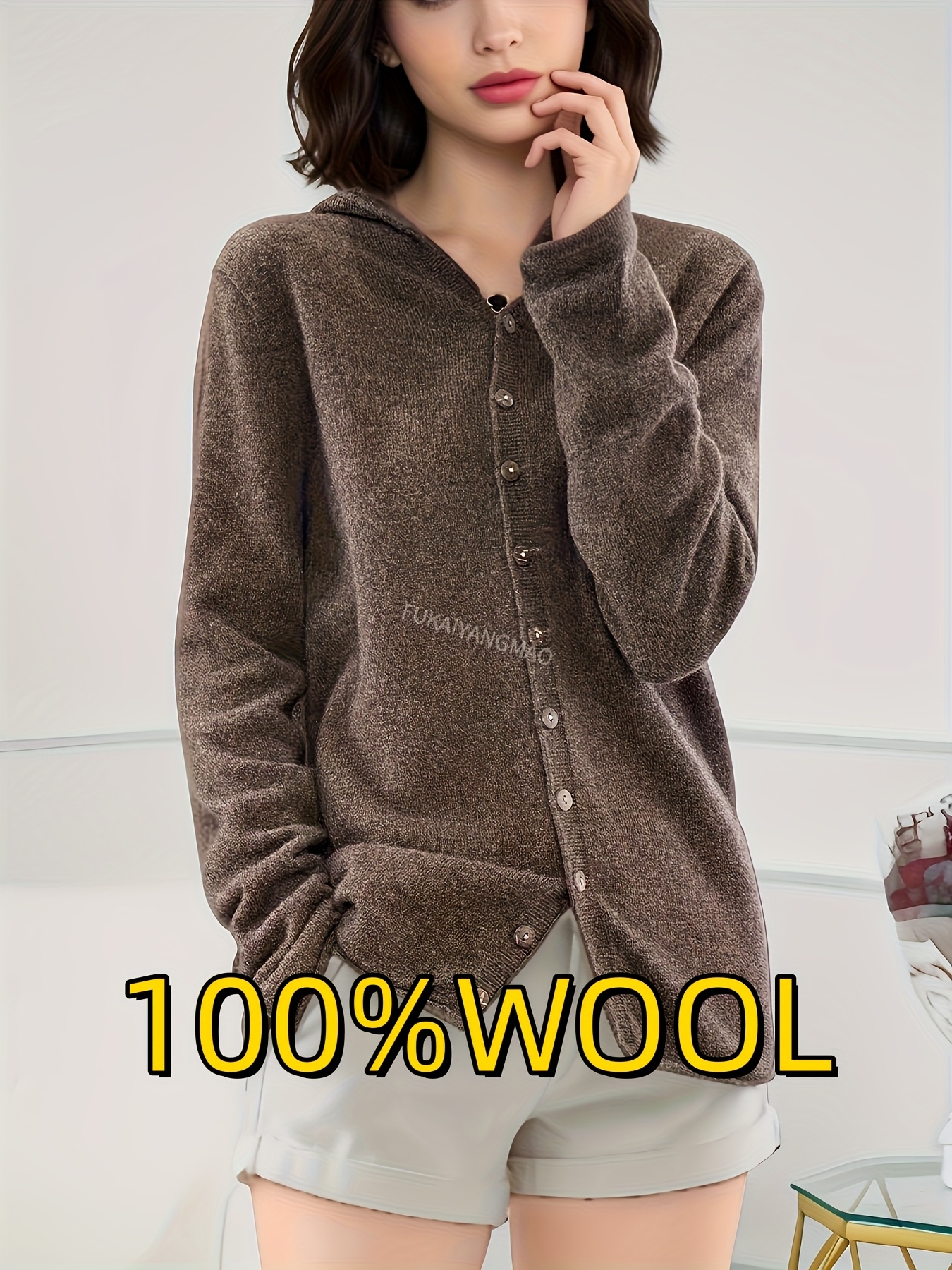 women wool cardigan sold on Temu Malaysia