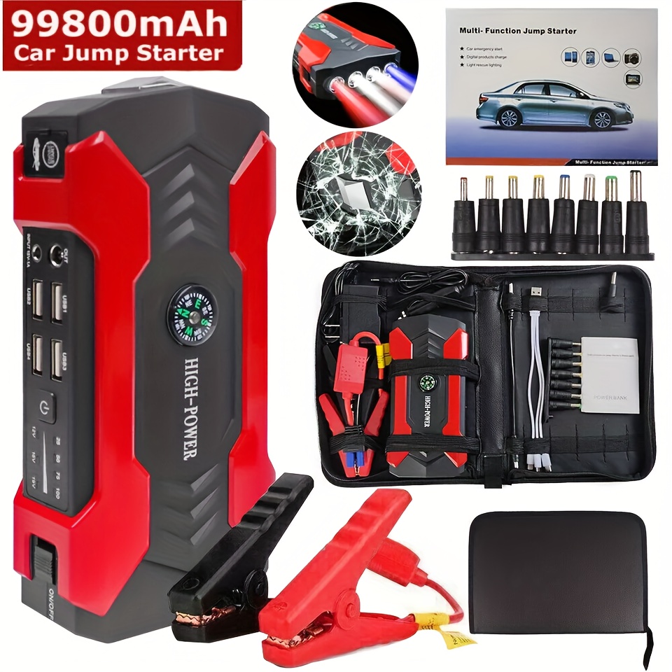 

Portable 99800mah Car Charger, Mobile Phone Emergency Motorcycle Yacht And Emergency Charger, With Flashlight Compass