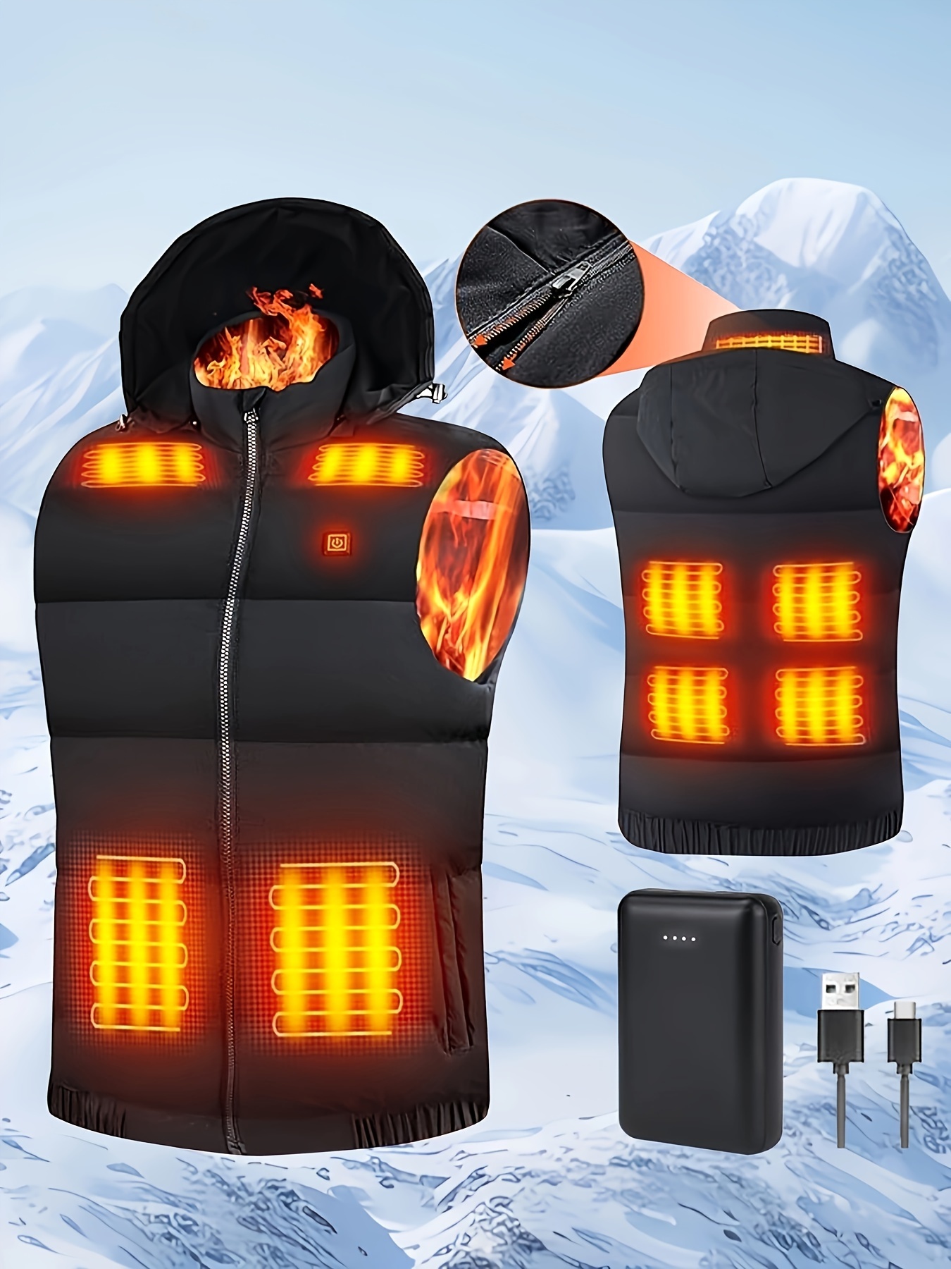 Heated Fleece Women SHALLVIO Women's Heated Vest With 16000mAh