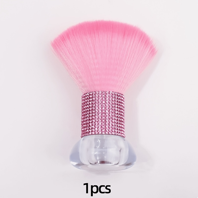 TEMU A Single Pack Of Diamond-studded Mushroom Head Powder Brush For Makeup Cleaning, Blush Brush, Nail Dust Brush, Setting Brush, And Nail Tool