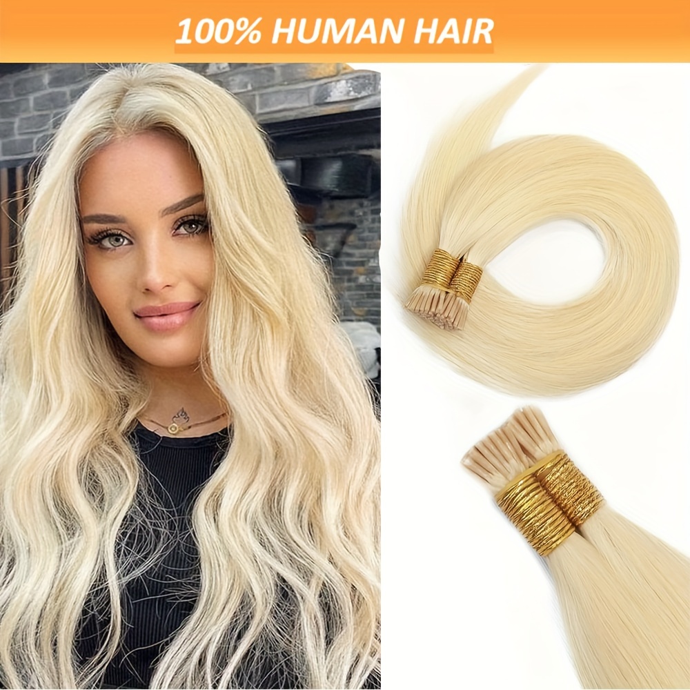 

100 Strands Of 613 Blonde I Tip Hair Extensions - Real Remy Human Hair, Invisible Fusion, Long Straight, Keratin-infused For Women, 18-26 Inch