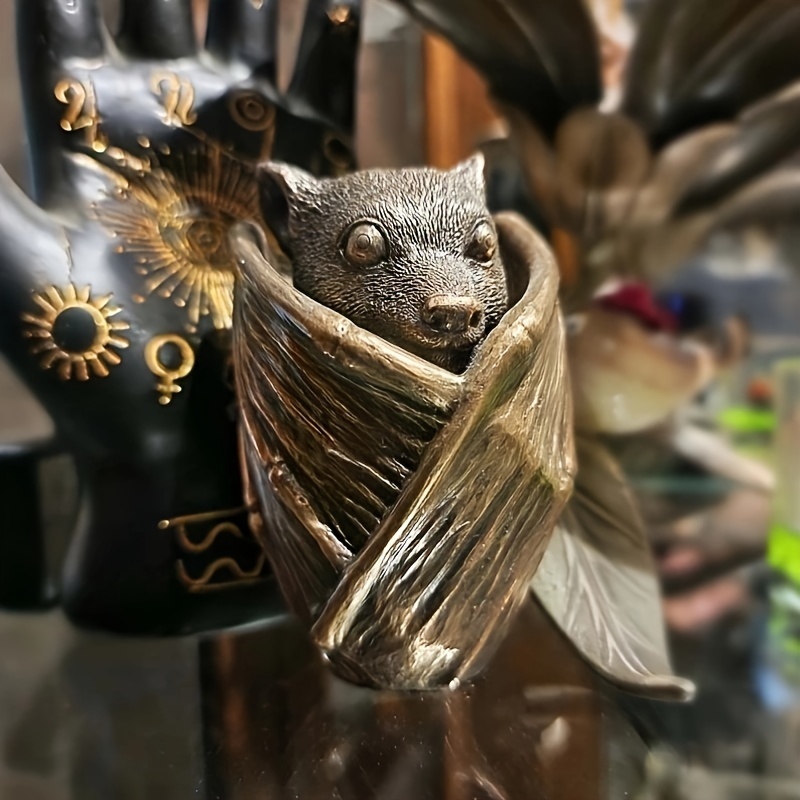 

Resin Bat Jewelry Holder Collectible Figurine - Versatile Room Decor For Indoor And Outdoor, Gothic Home Decor, Perfect For Halloween, No Electricity Required