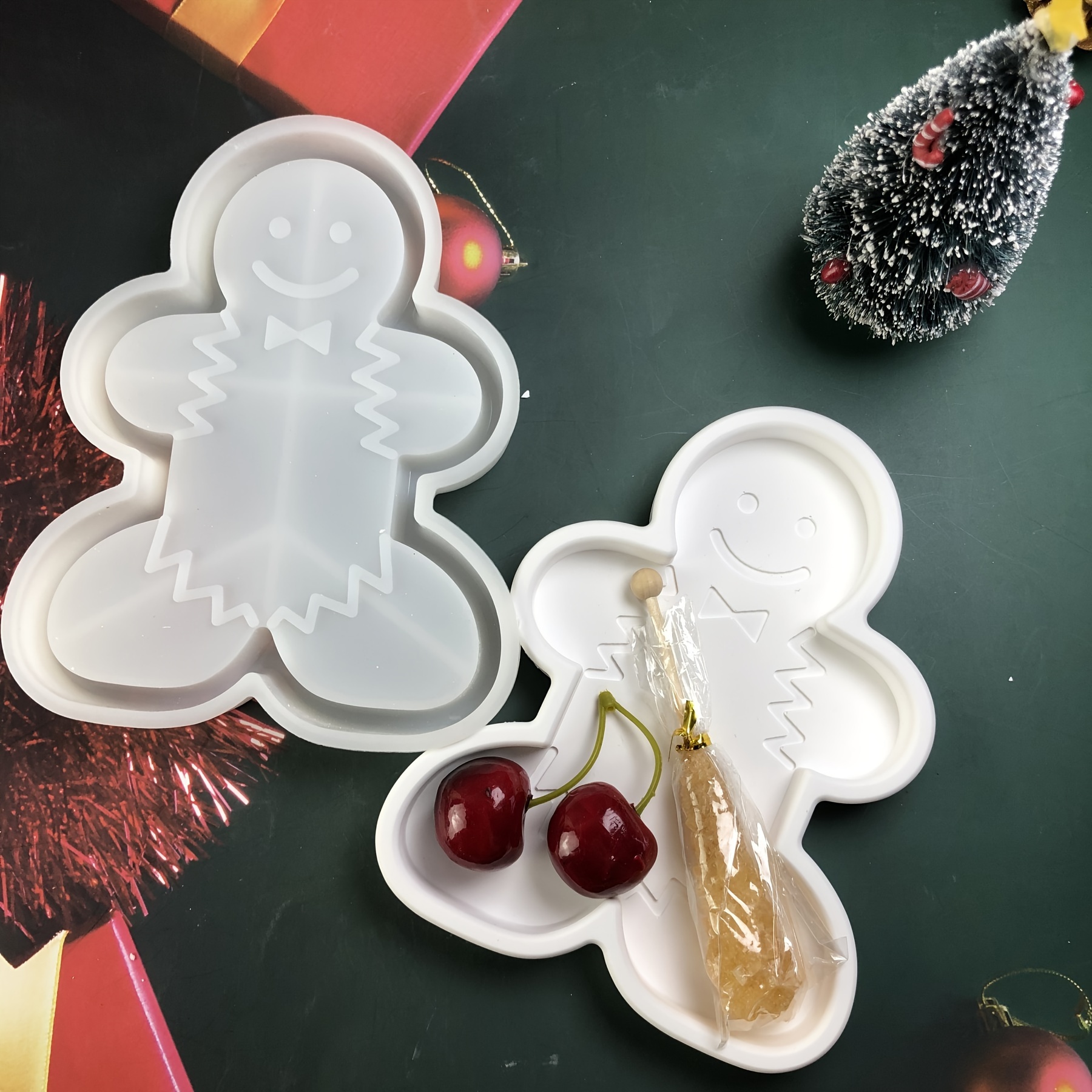 

Silicone Gingerbread Man Mold, Christmas Diy Craft, Resin Liquid Mold, Artistic Jewelry Casting, Tabletop Organizer, Assorted Shapes, Holiday Decor