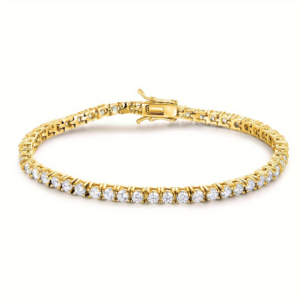 

18k White Gold Plated 3.0mm Cubic Zirconia Classic Tennis Bracelet 6/6.5/7/7.5/8.5 Inch