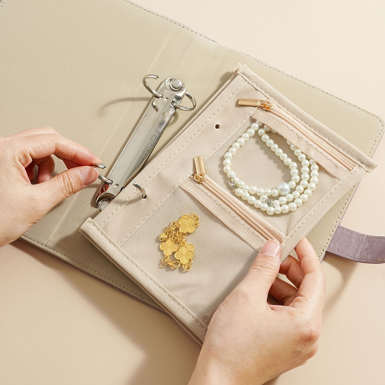 jewelry organizer book portable earring necklace ring storage album anti   travel jewelry binder with pockets travel jewelry organizer gift for women girls mom gift used for jewelry storage photo albums cards and postcards Product details 10
