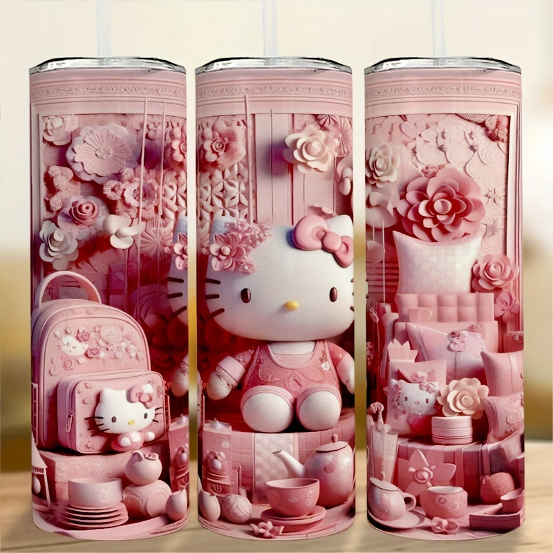 

Sanrio Hello Kitty 20oz Stainless Steel Tumbler With Lid And Straw - Insulated Water Bottle, Cute Kawaii Drinkware For All , Ideal For Outdoor Travel And Gifts, Sanrio