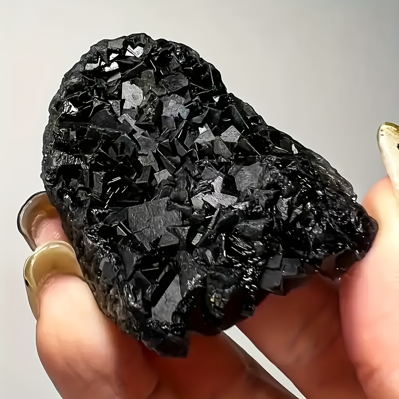 1pc Rare Natural Black Rose Fluorite Specimen *-Activated Crystal with  Red Light Fluorescence, Polished Meditation Stone for Home Decor, DIY Jewelr