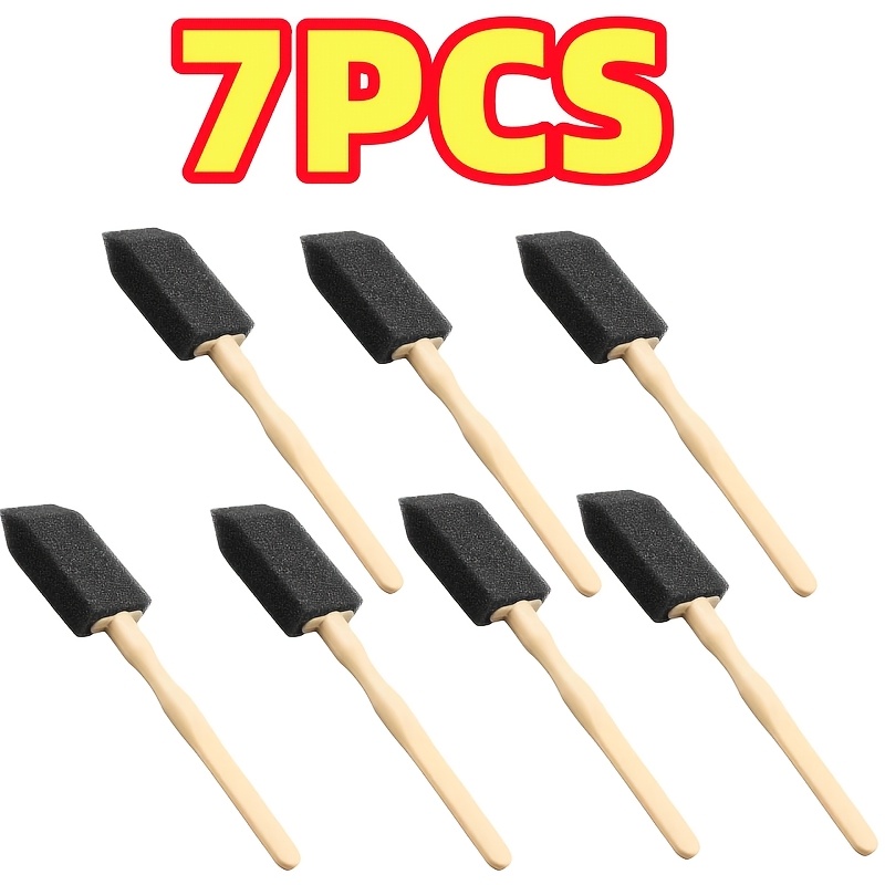 7pcs Car Air Vent Cleaning Brush | Durable Plastic Dust Removal Sponge Crevice Brush For Grille And Interior Cleaning