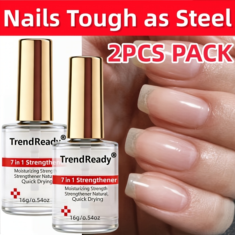 TEMU 2pcs 16ml Nail Hardener For Weak Nails | Nail Polish & Nail Hardener To Improve Damaged Nails & Moisturizer For Damaged Nails With Vitamin E |