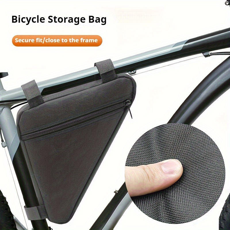 

Mountain Bike Triangle Frame Bag - Removable Strap, Polyester, Outdoor Cycling Accessory Pouch