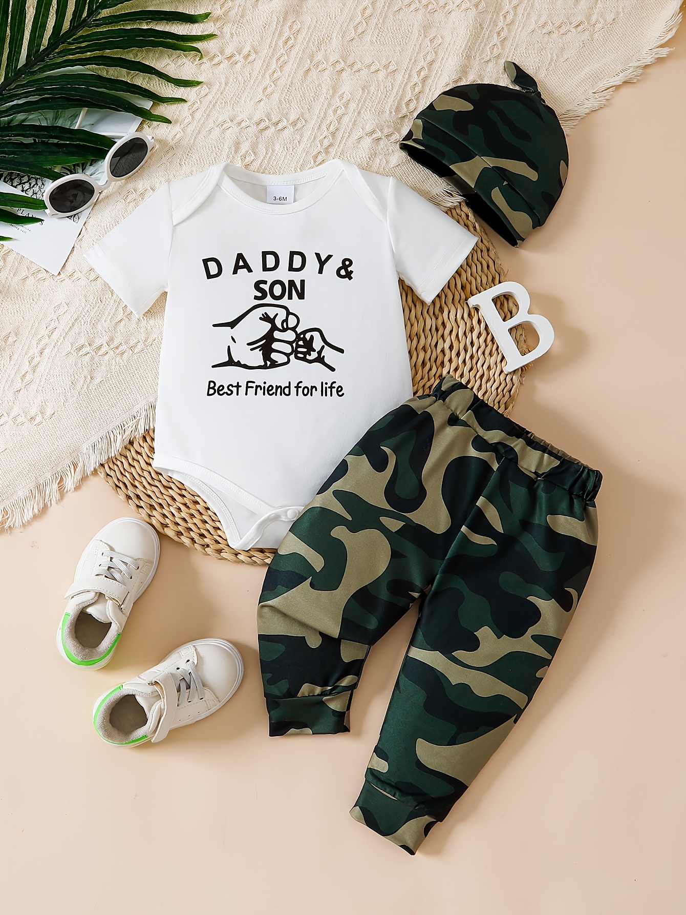 Daddy Baby Camouflage Clothing Baby Girl Camo Outfit, Baby Girl - Main Image