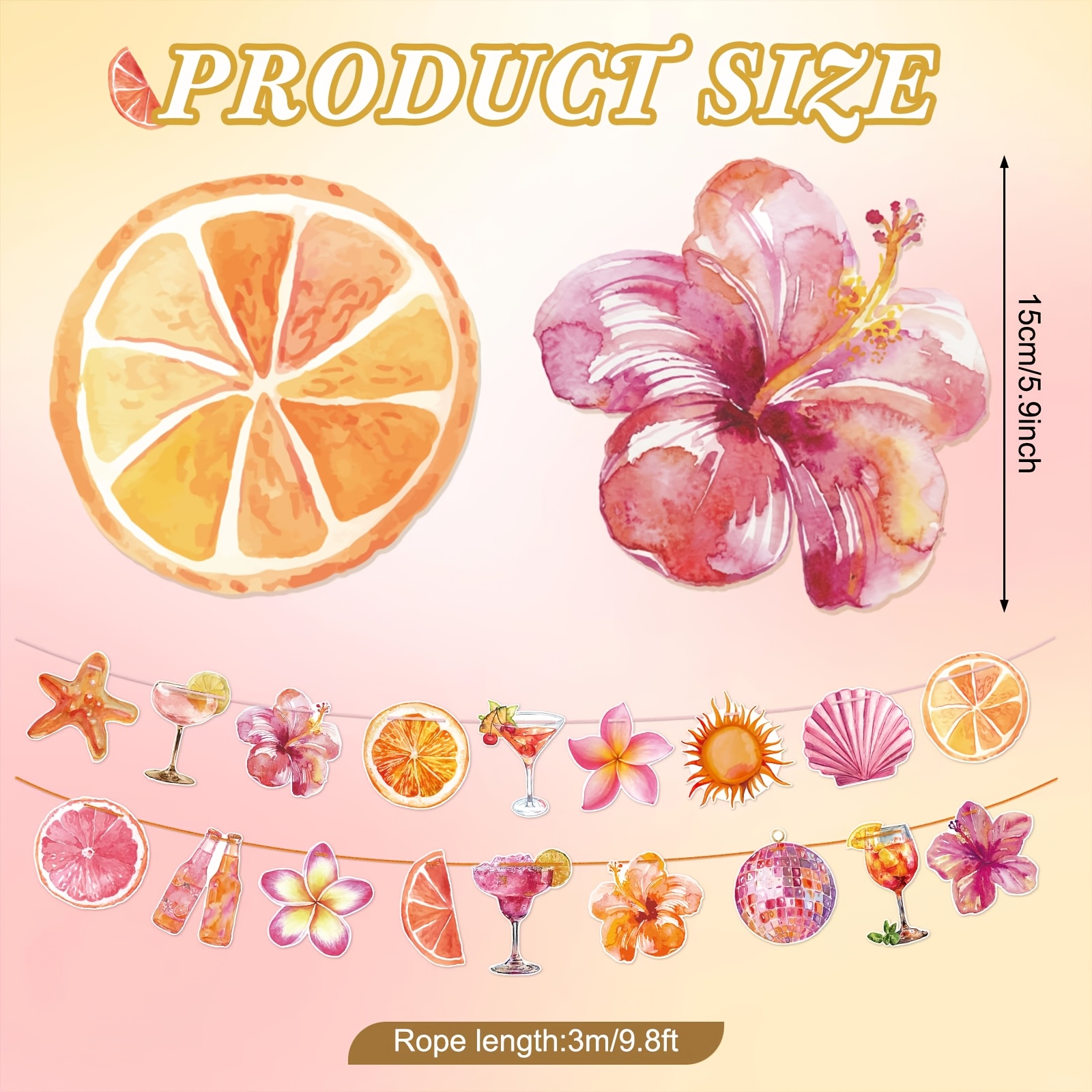 Image of Summer Flower Banner, And Hibiscus Themed Party Supplies, Beach And Decorations