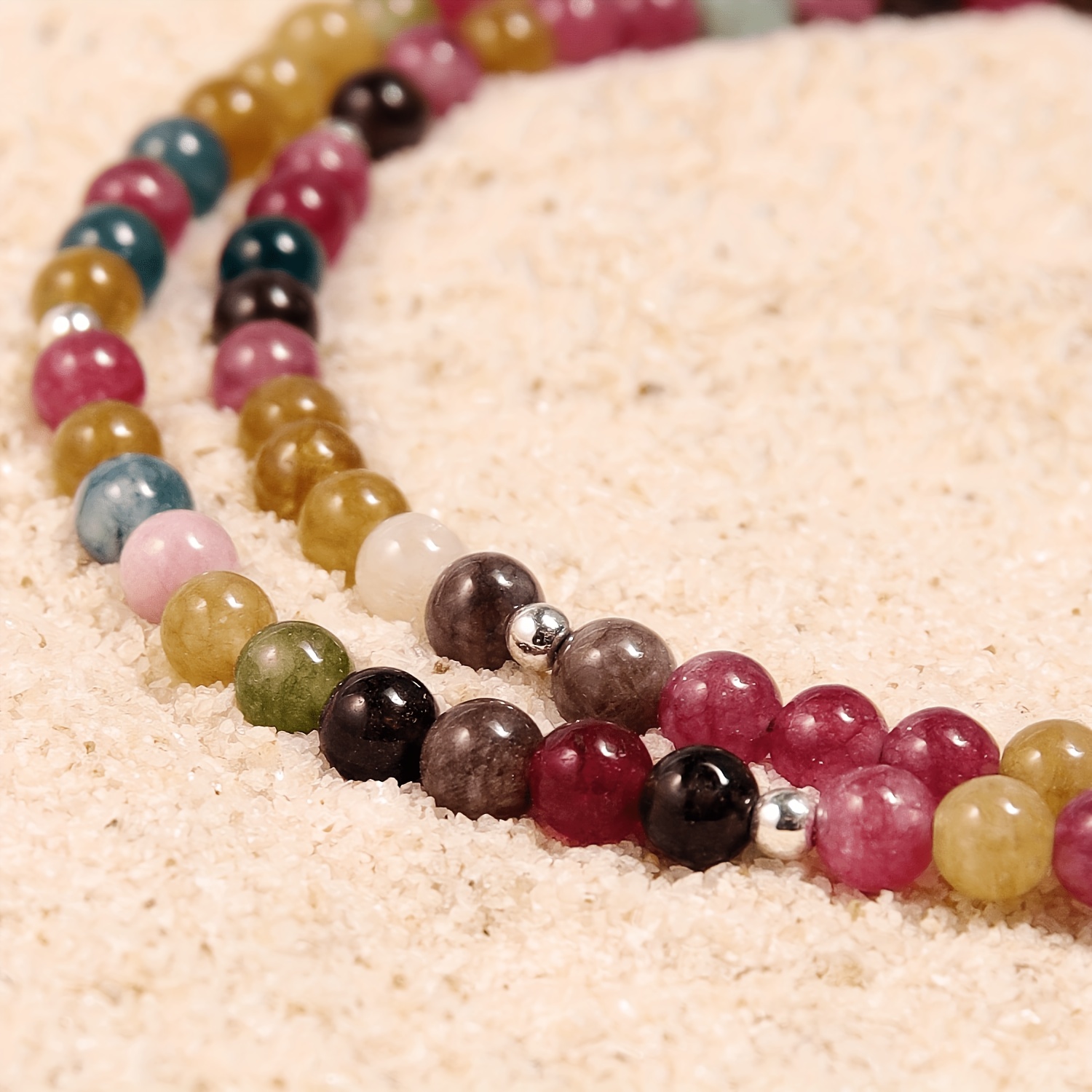 LINEARGEMS Natural Agate Necklace, Bohemian Minimalist Design