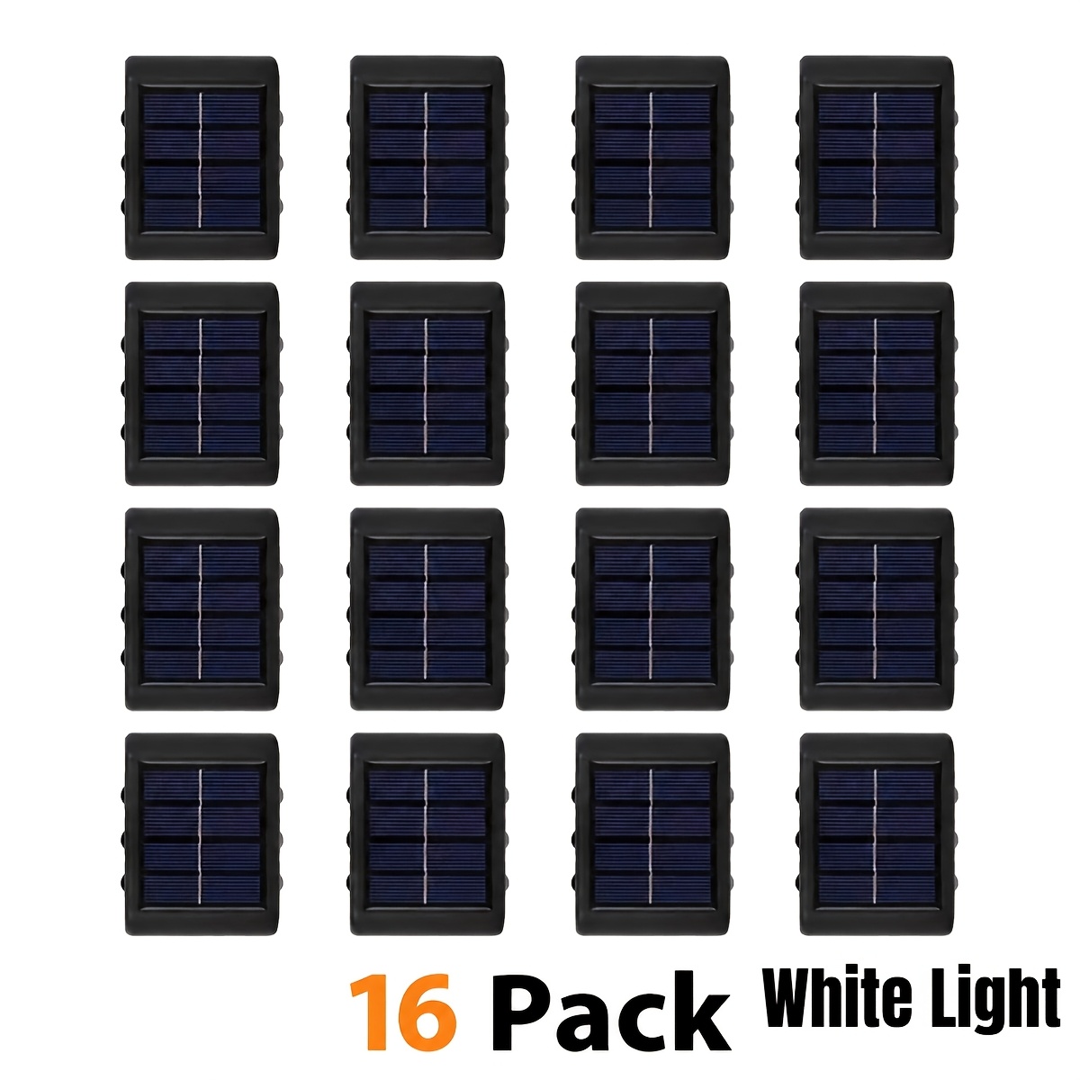 Image of Staaricc 16 Solar Wall Lights Outdoor Ipx4, Auto Led Fence Step Light, Light Sensor Garden Stair Deck Decorative Lamp White
