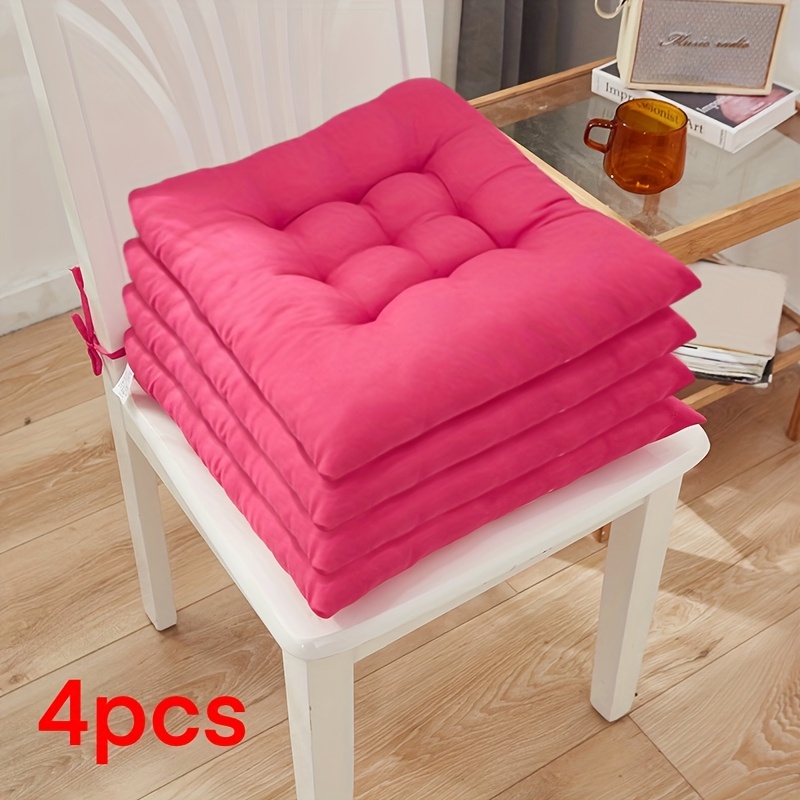 Image of 4pcs Set Of Soft And Breathable Modern Solid Color Seat Cushions -15.75-inch | ** | Breathable And Comfortable, Suitable For Cars/offices/dining Chairs/homes | Stress Relief And