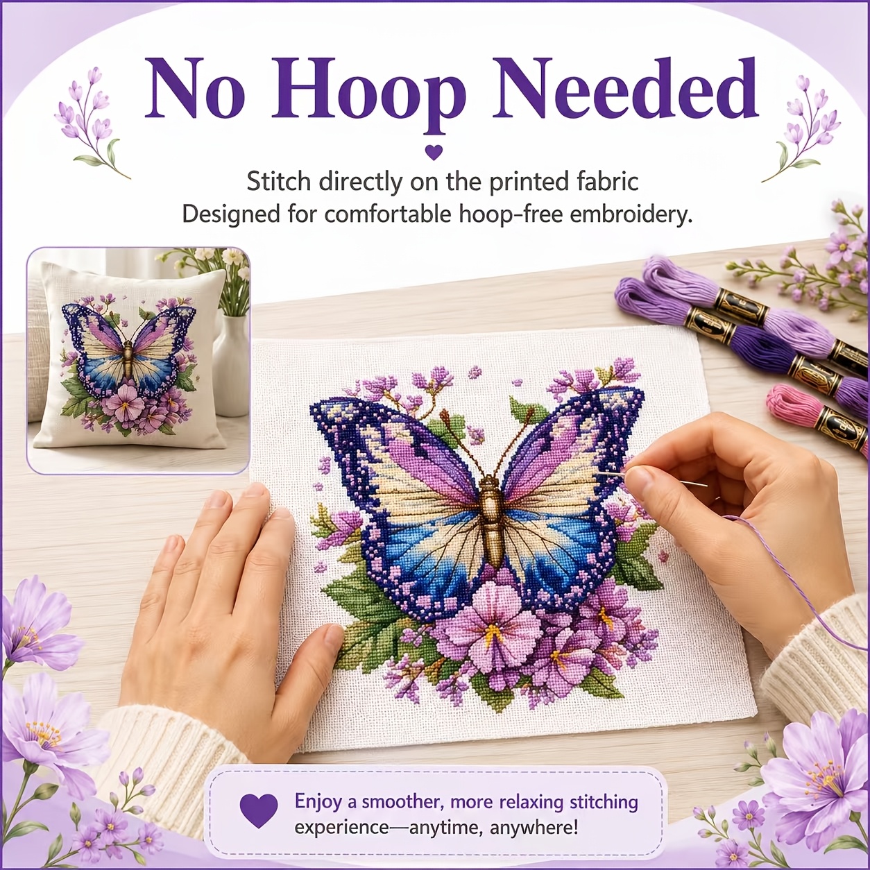 Butterfly Flower Language Pattern Cross Stitch Kit