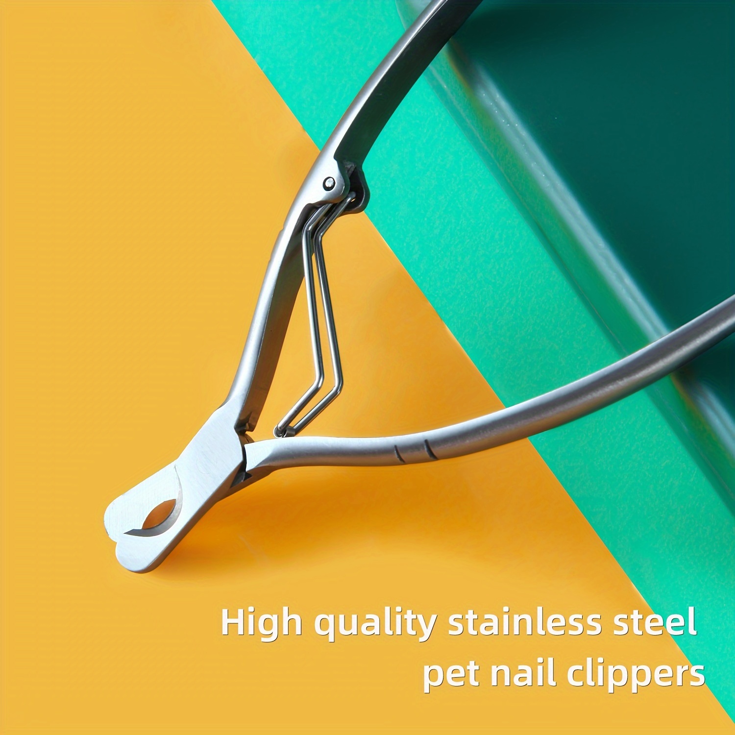 

1pc Professional Stainless Steel Pet Nail Clippers, Crescent Cut With Safety Blood Line Stop, Activity Spring Scissors For Dogs & Cats Grooming Tools