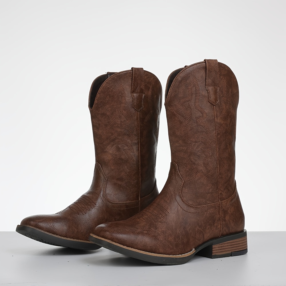 cowboy boots men square toe sold on Temu United States