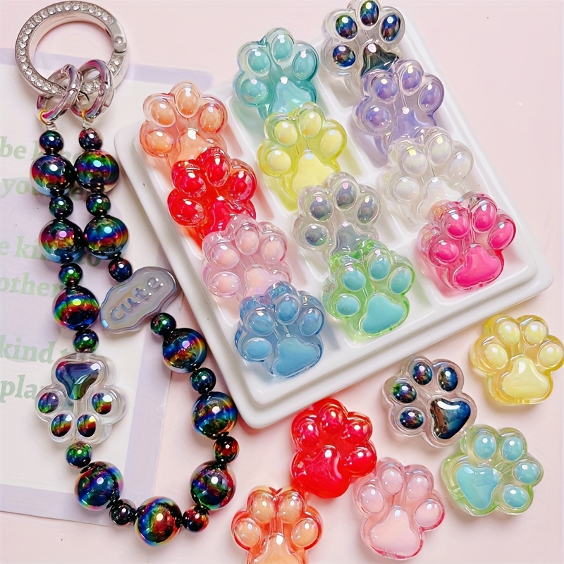 

15pcs Cat Paw , 26mm Assorted For Diy Phone & Keychain Accessories