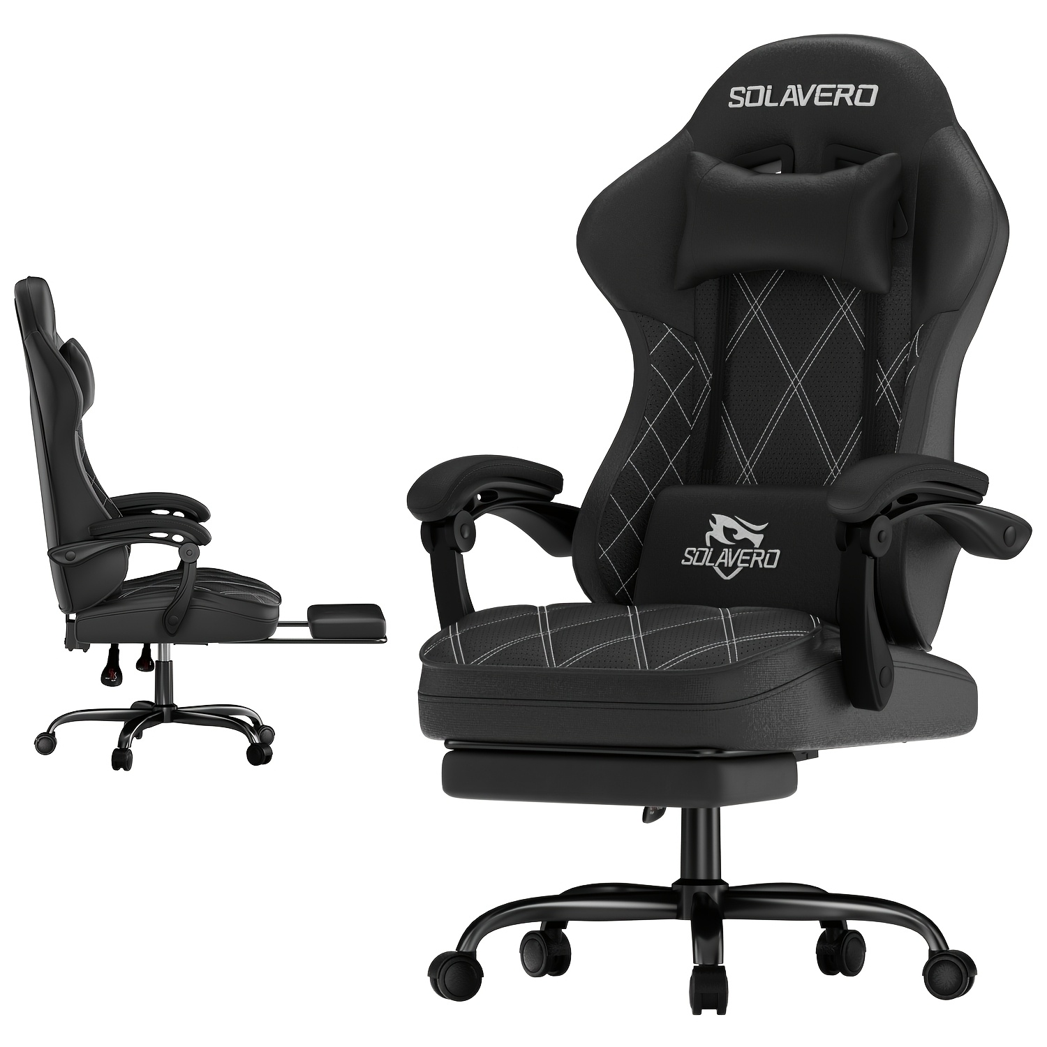 Gaming Chair With Massage Lumbar Support, -reclining Fabric Computer Chair, Adult Ergonomic Chair, 360°swivel Function, For Gaming Or Office, Gifts For Family