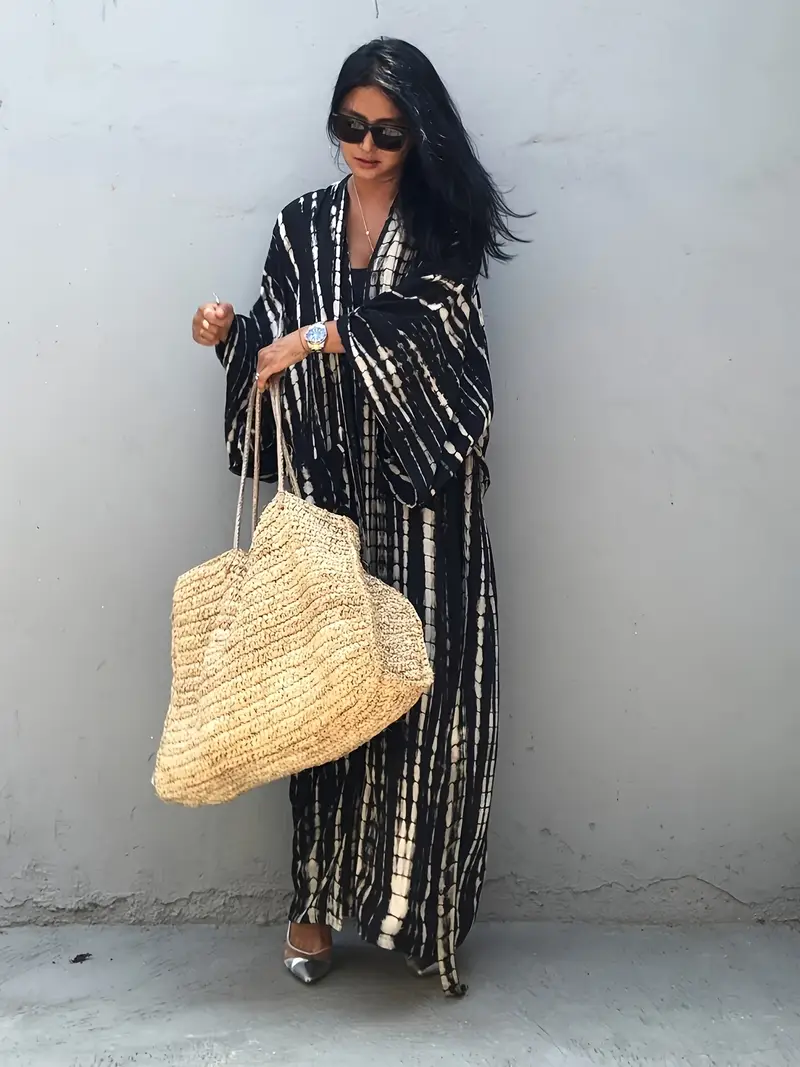 kaftan dress with side slit Moxiu Women Linen Kaftan Beach Wrap Dress Loose Summer Casual Vacation Cover Up Side Slit Flowy Batwing Sleeve Maxi Long Dress Green,S