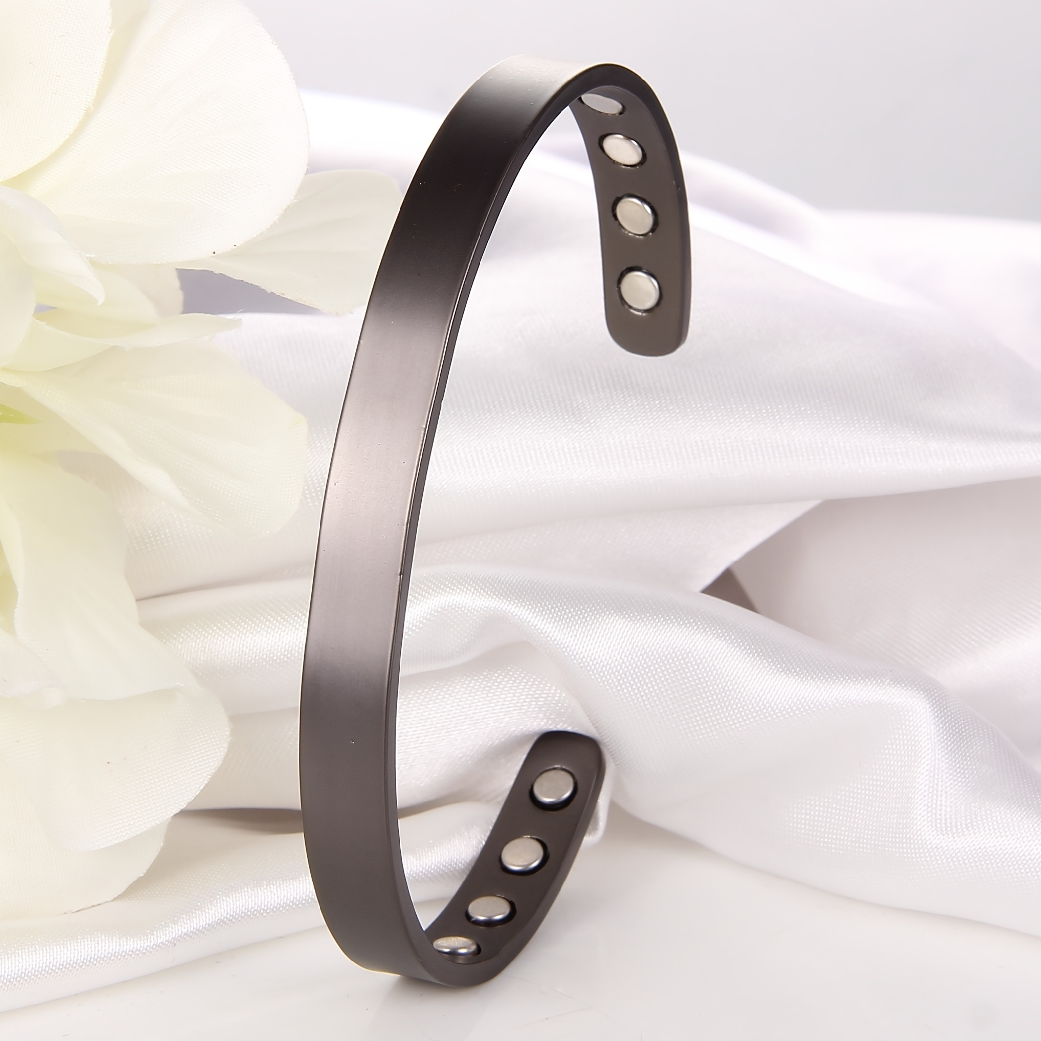 TEMU 1pc Pulsera Magnética de Cobre para Mujer y Hombre, Brazalete Ajustable de Cobre, Regalo de Joyería para