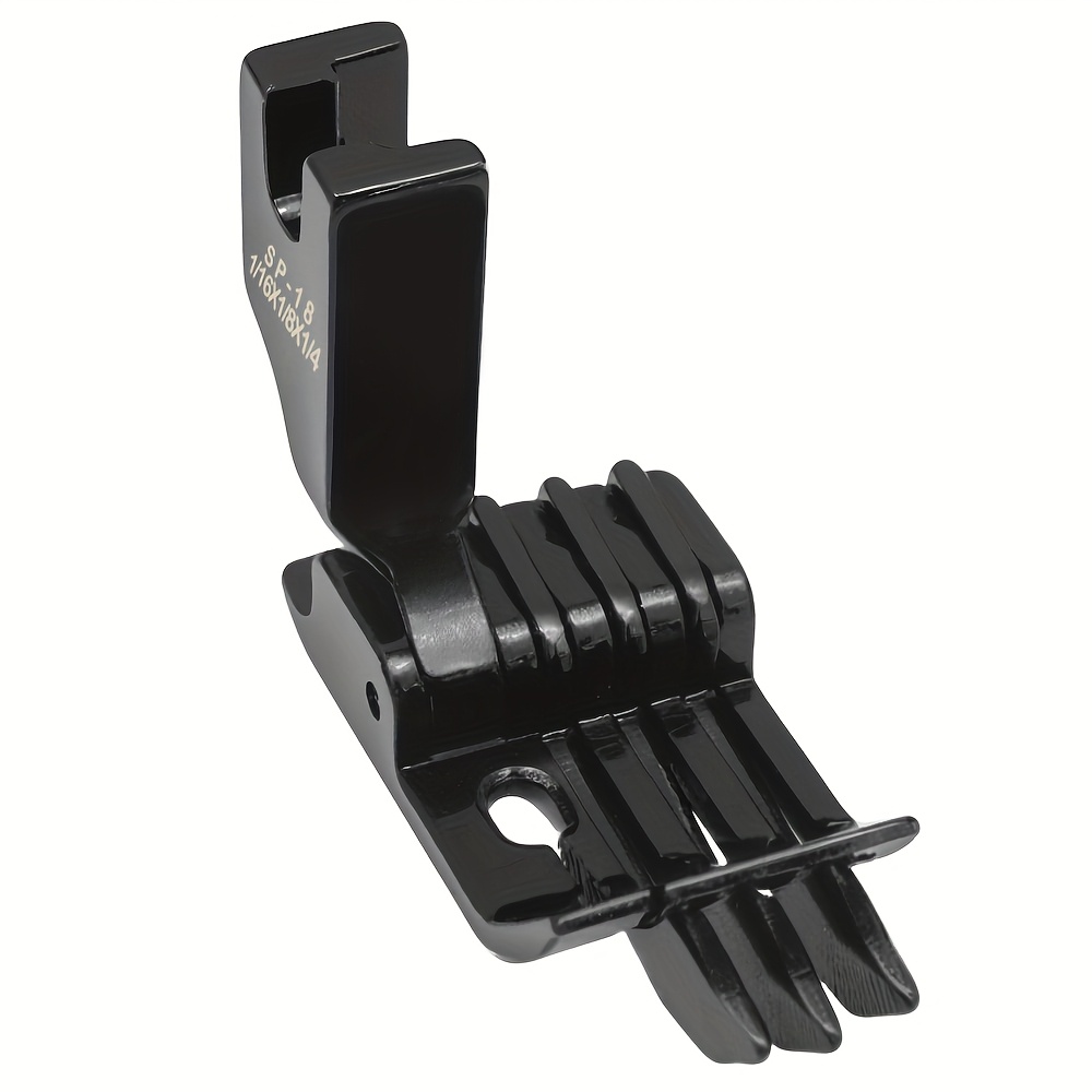 E-shop 1 Stück schwarzer Stahl SP-18 mit dreistufigem Kantenstopper auf der rechten Seite, Nadelabstand 1/16″, 1/8″ und 1/4″ Universal-Nähfuß, geeignet