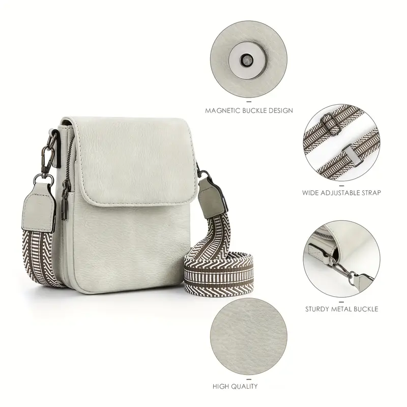 small crossbody bags for women fashion pu double compartment cell phone crossbody wallet purses with card slots details 2